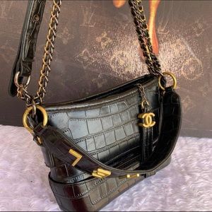 Chanel Gabrielle Embossed croc handbag